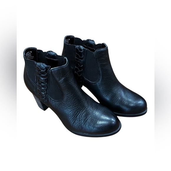 Sperry Shoes - Sperry top sider black leather ankle booties heeled boots-7